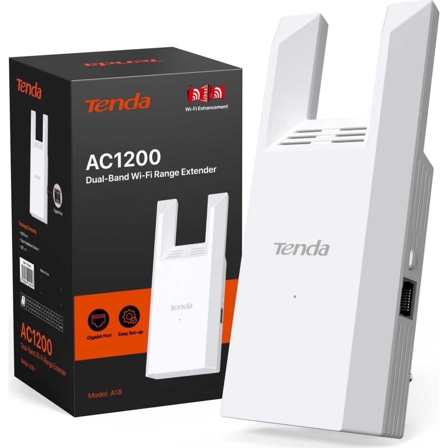 Extensor de Rango WiFi Tenda A18 V4.0 1167Mbps Doble Banda