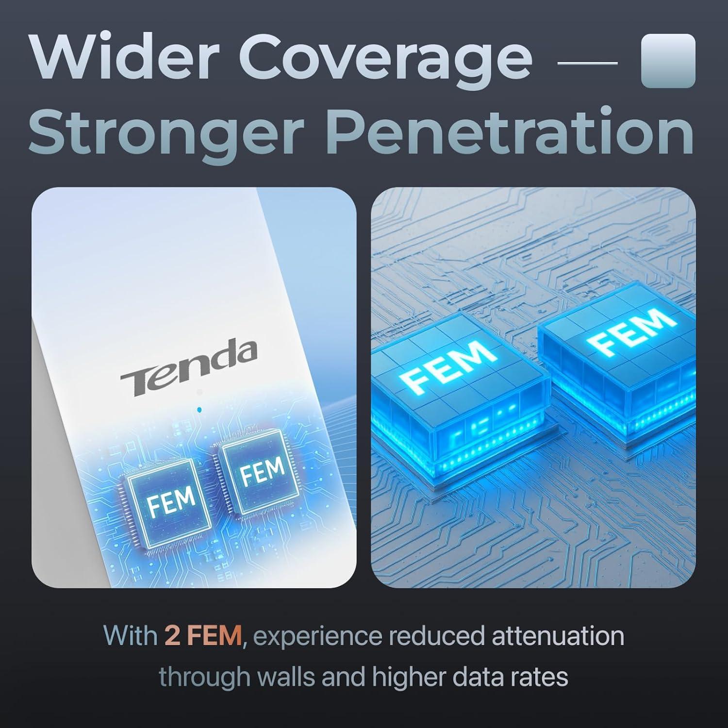 Extensor de Rango WiFi Tenda A18 V4.0 1167Mbps Doble Banda