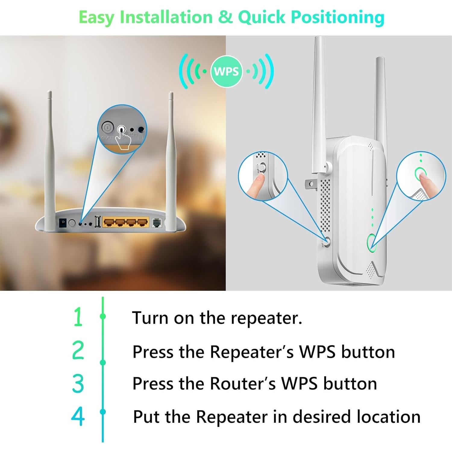 Extensor de WiFi Jancane WF002-W, Amplificador 300Mbps