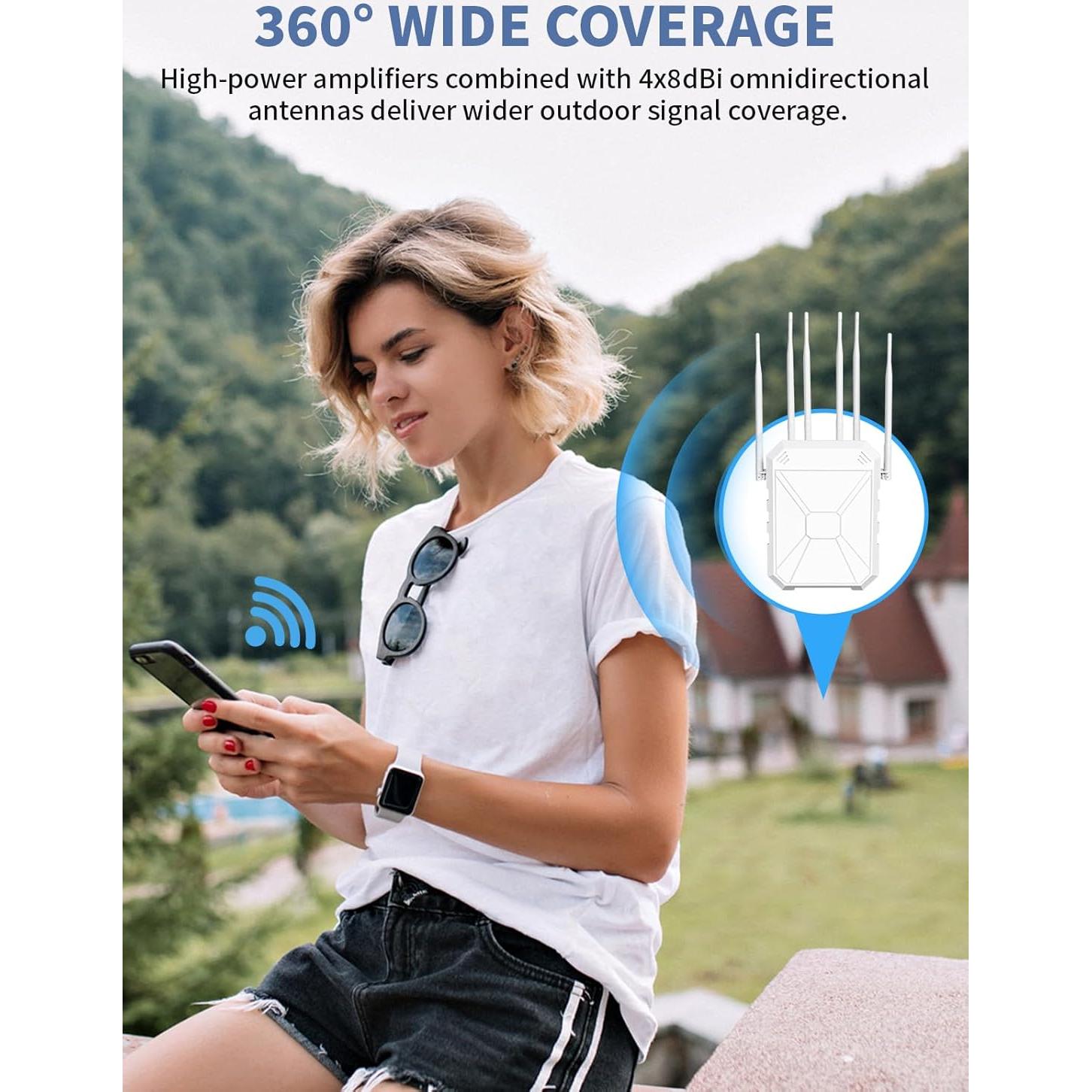 Extensor de WiFi Exterior CINAMON OWE1800 1800Mbps IP67