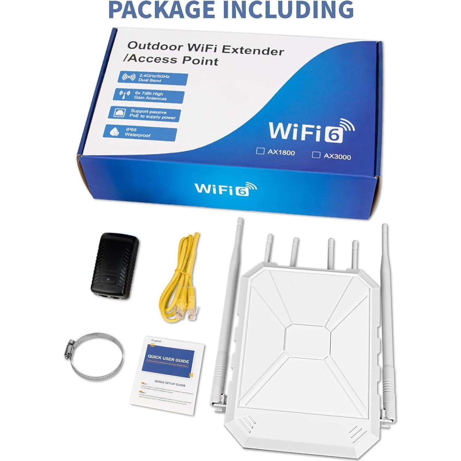 Extensor de WiFi Exterior CINAMON OWE1800 1800Mbps IP67