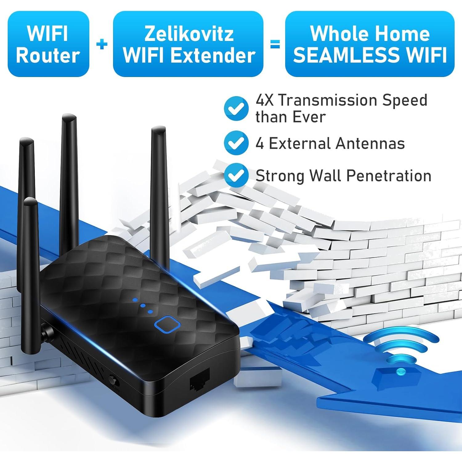 Extensor de señal WiFi Zelikovitz M-97A 1200Mbps 929m²