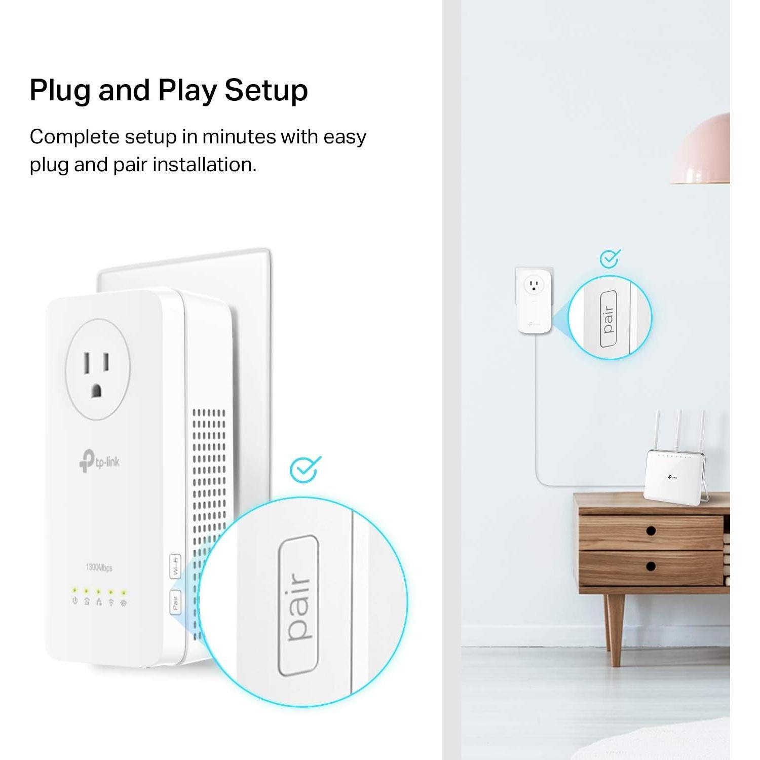 Extensor WiFi Powerline TP-Link TL-WPA8631P KIT AV1300