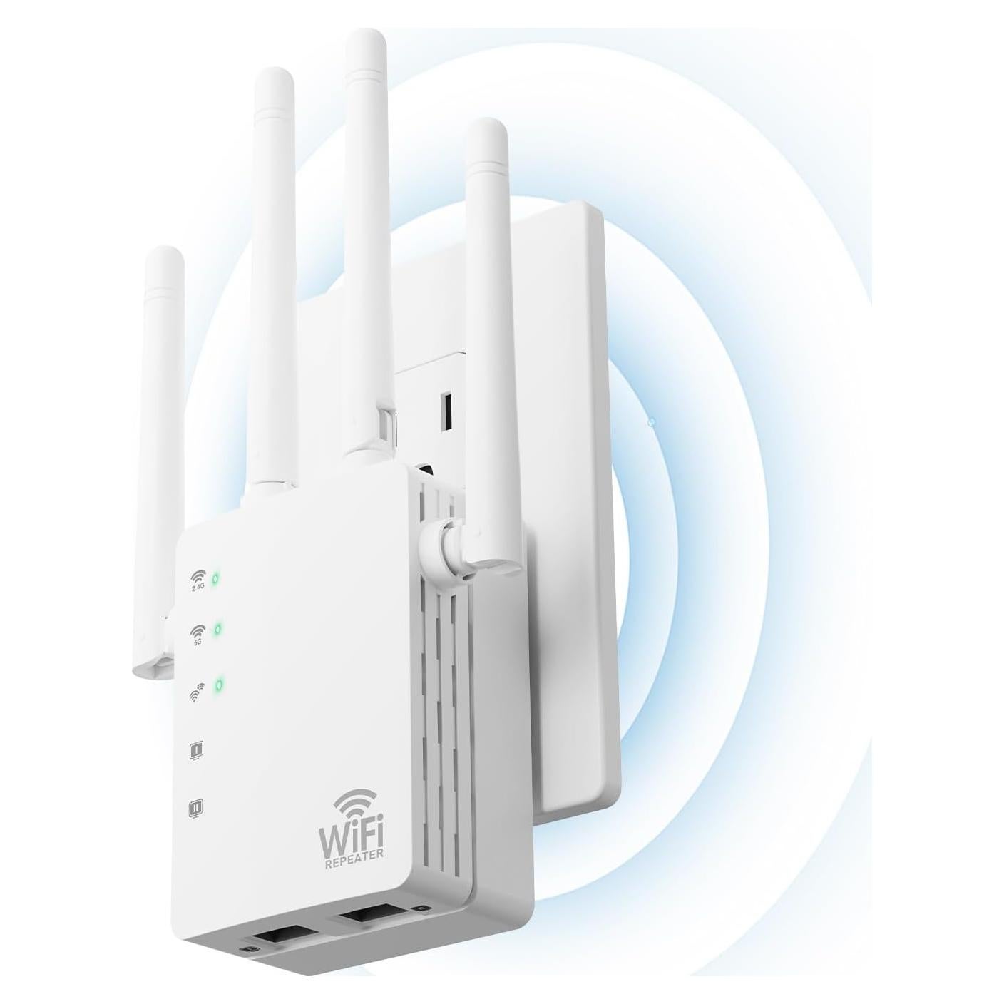 Extensor de WiFi BRG-RQ2, 1295 m², 150+ dispositivos, dual-band