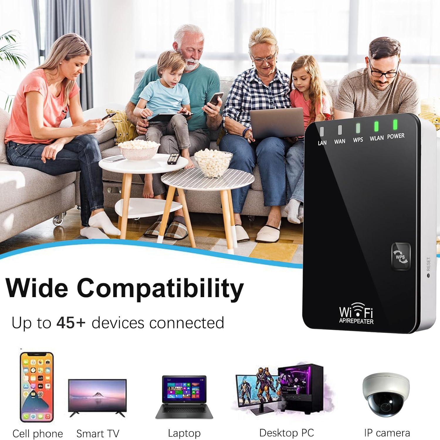 Extensor de señal WiFi 300Mbps Wodgreat, cubre 418m²