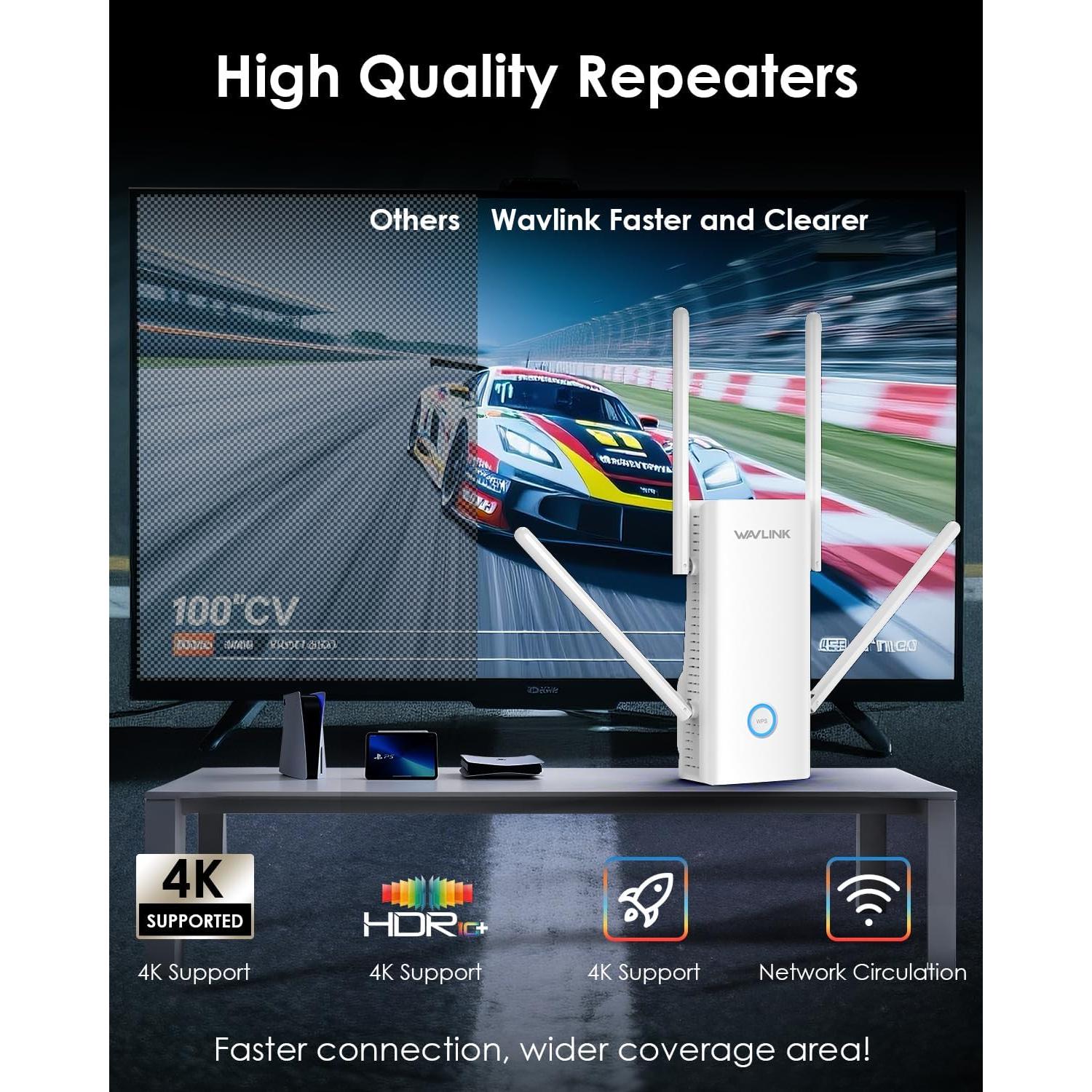 Extensor WiFi 6 WAVLINK AX3000 con 5 Antenas y Modo Mesh