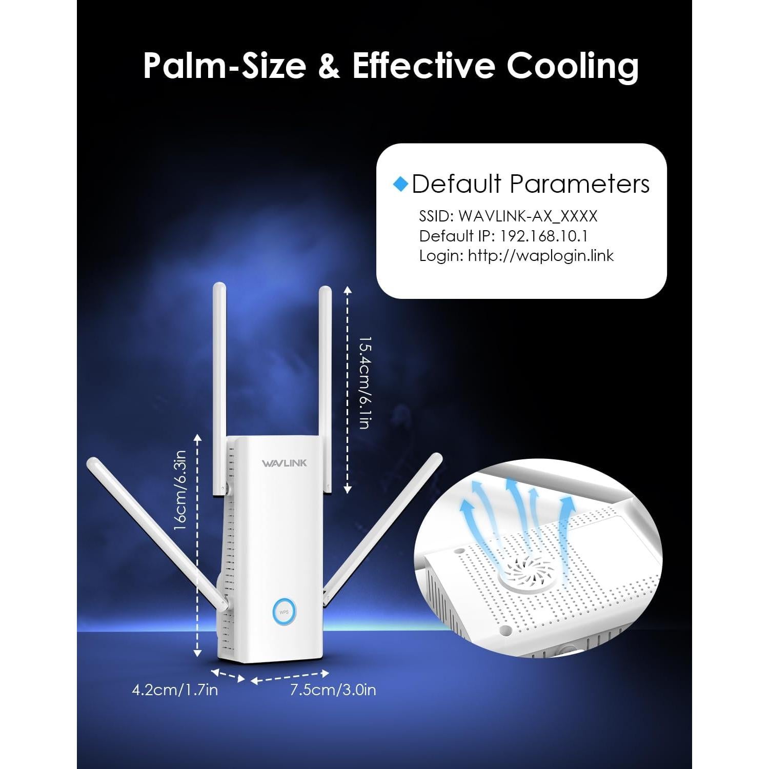 Extensor WiFi 6 WAVLINK AX3000 con 5 Antenas y Modo Mesh