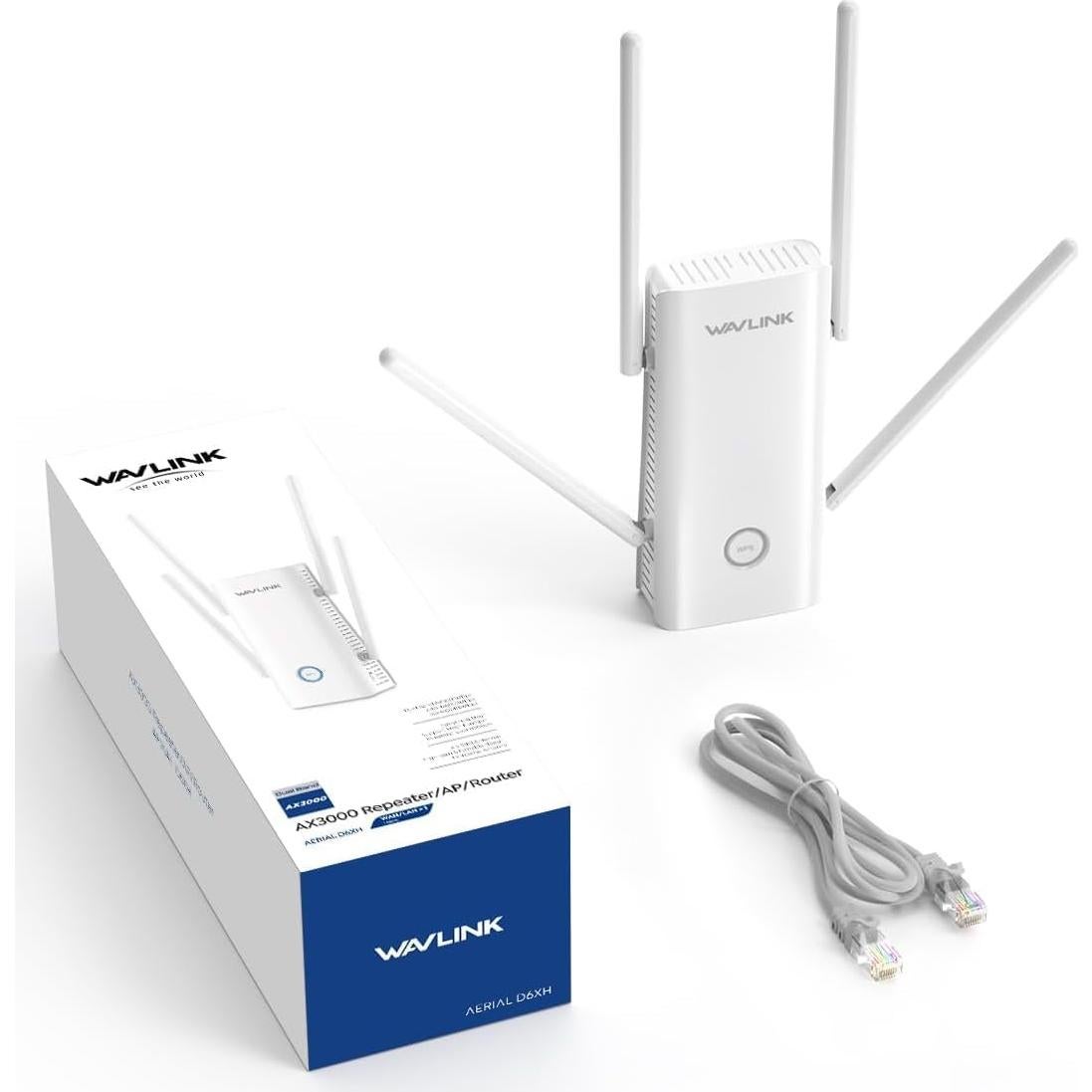 Extensor WiFi 6 WAVLINK AX3000 con 5 Antenas y Modo Mesh