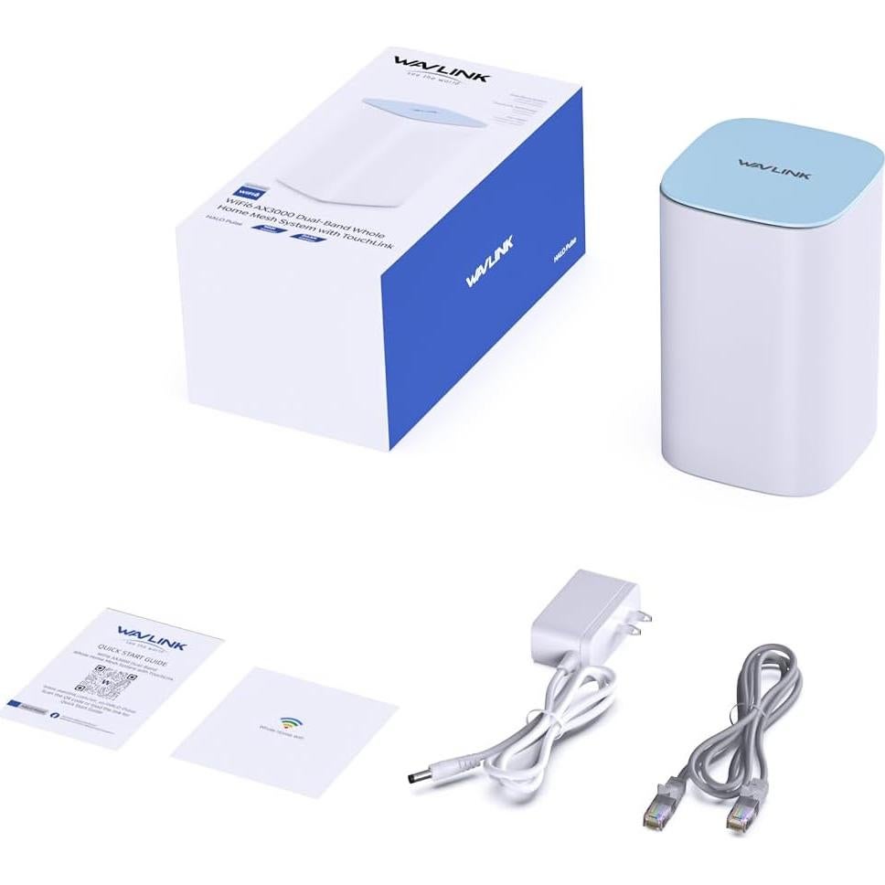 Sistema Mesh WiFi 6 WAVLINK AX3000 - Cobertura 232 m², 3.0 Gbps