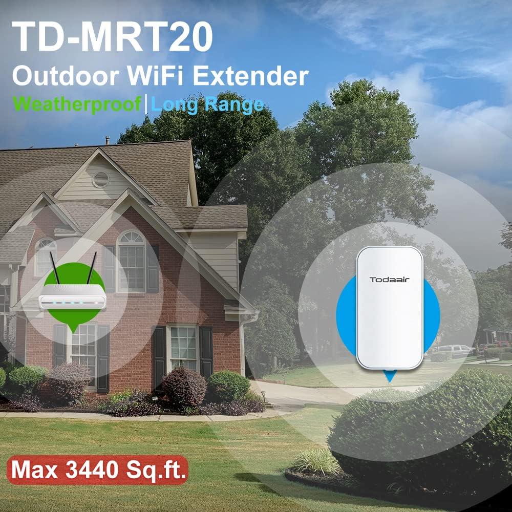 Extensor de WiFi Exterior TODAAIR AC1200 Doble Banda 320m²