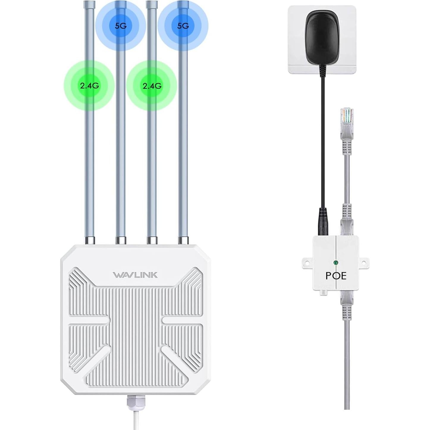 WAVLINK Enrutador Mesh WiFi 6 Exterior IP67 1.8Gbps 1000m