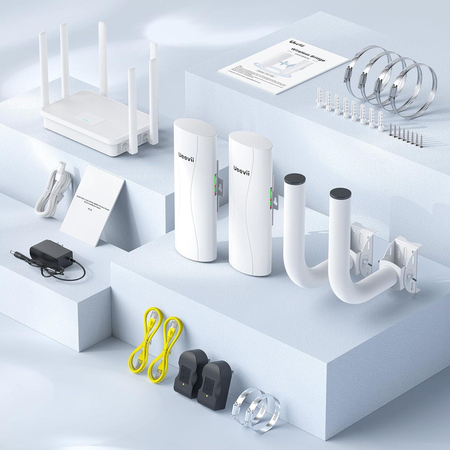 Kit Puente Inalámbrico UeeVii CPE688, Router WiFi 6 AX3000