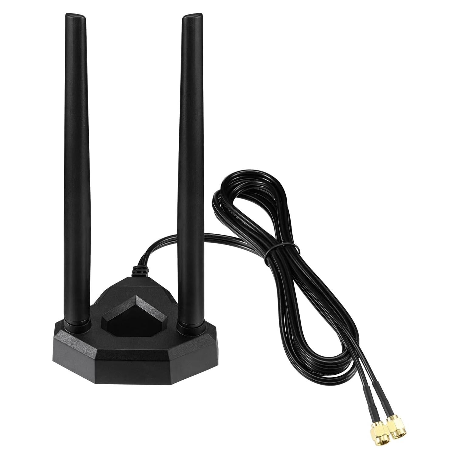 Antena WiFi Doble Banda Eightwood 2.4GHz 5GHz 8dBi con Cable 1.98m