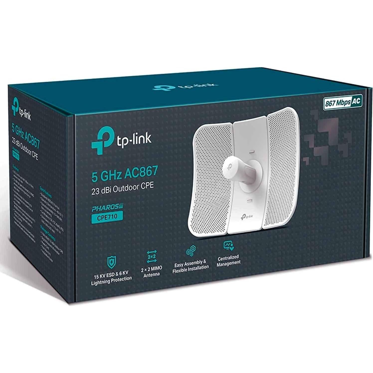 CPE Exterior TP-Link CPE710 5GHz 867Mbps 23dBi PoE