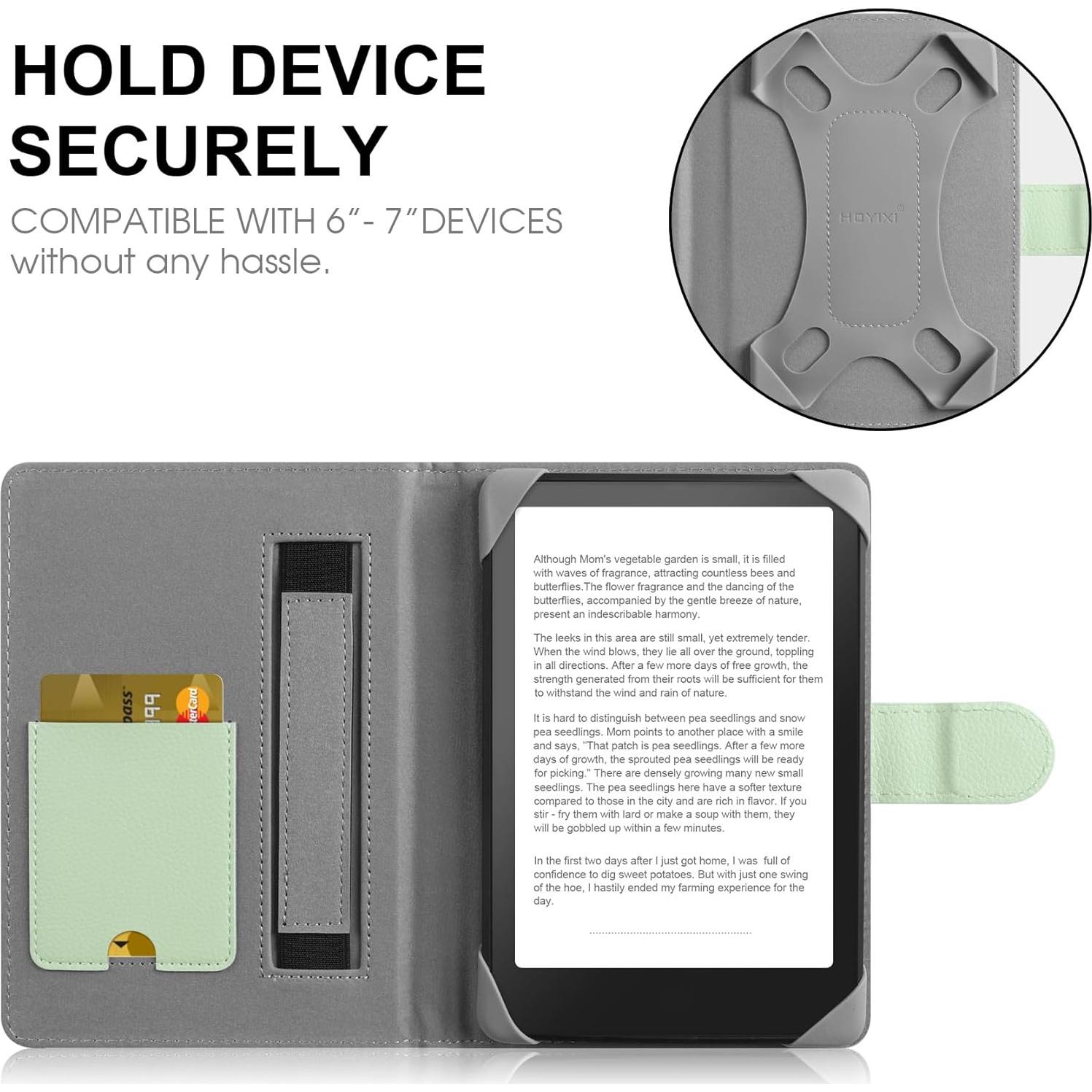 Funda Universal Verde para eReader 6-7" HoYiXi con Bolsillo
