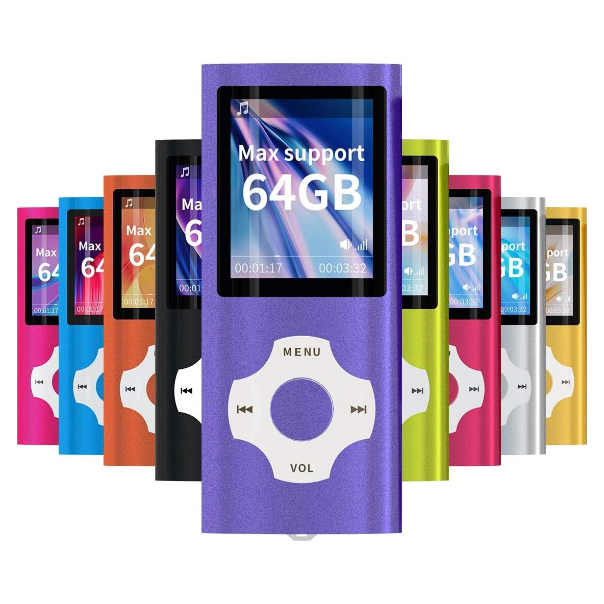 Reproductor MP3 Portátil WOWSYS Púrpura 64GB, Multifuncional