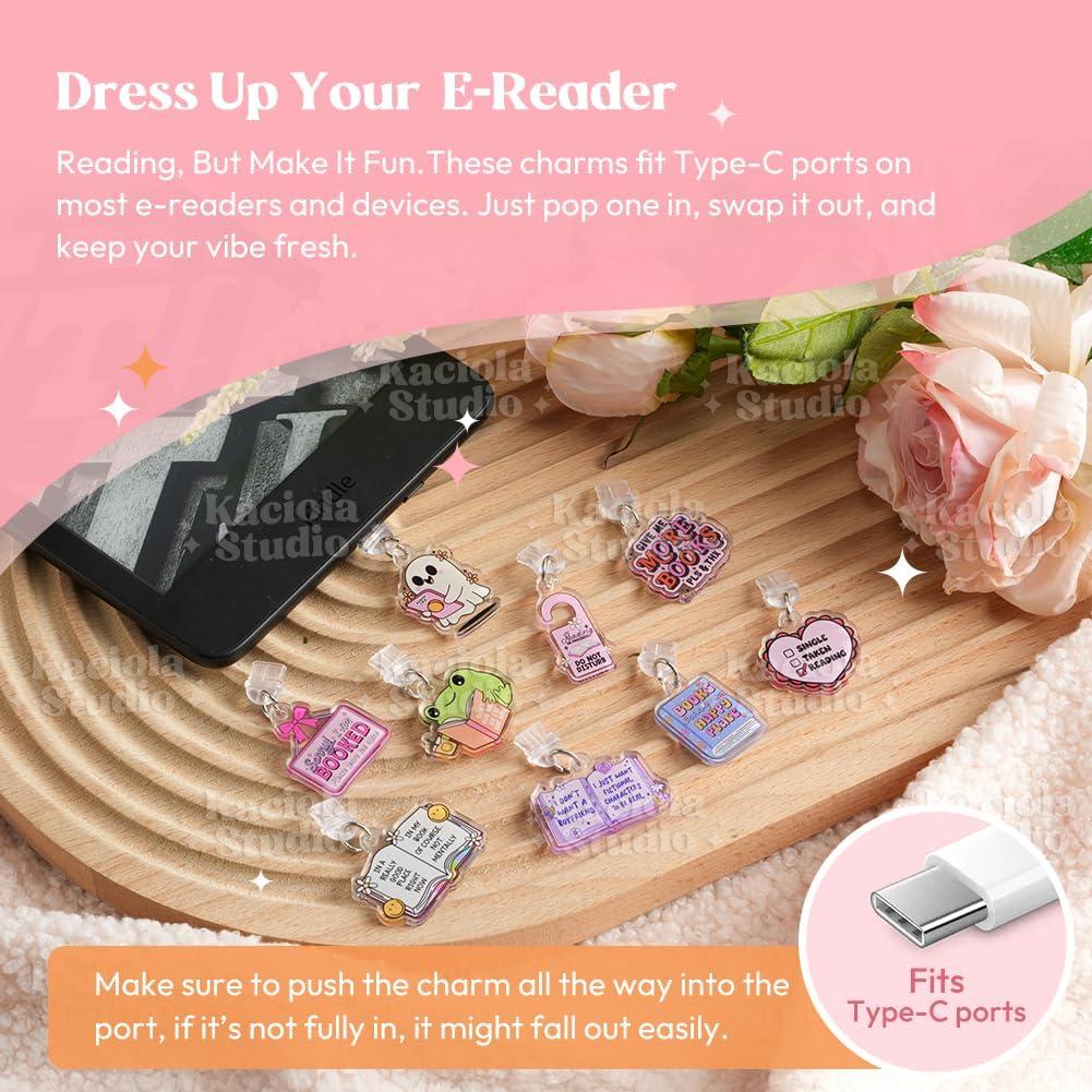 Kaciola 9 Tapones de Polvo Tipo C Divertidos para E-Reader