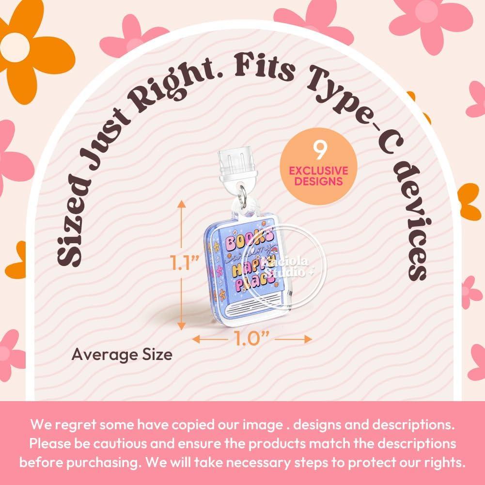 Kaciola 9 Tapones de Polvo Tipo C Divertidos para E-Reader