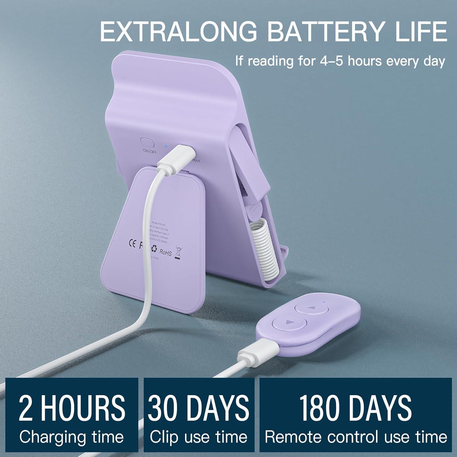 Control Remoto Pasador de Página para Kindle y Soporte Púrpura