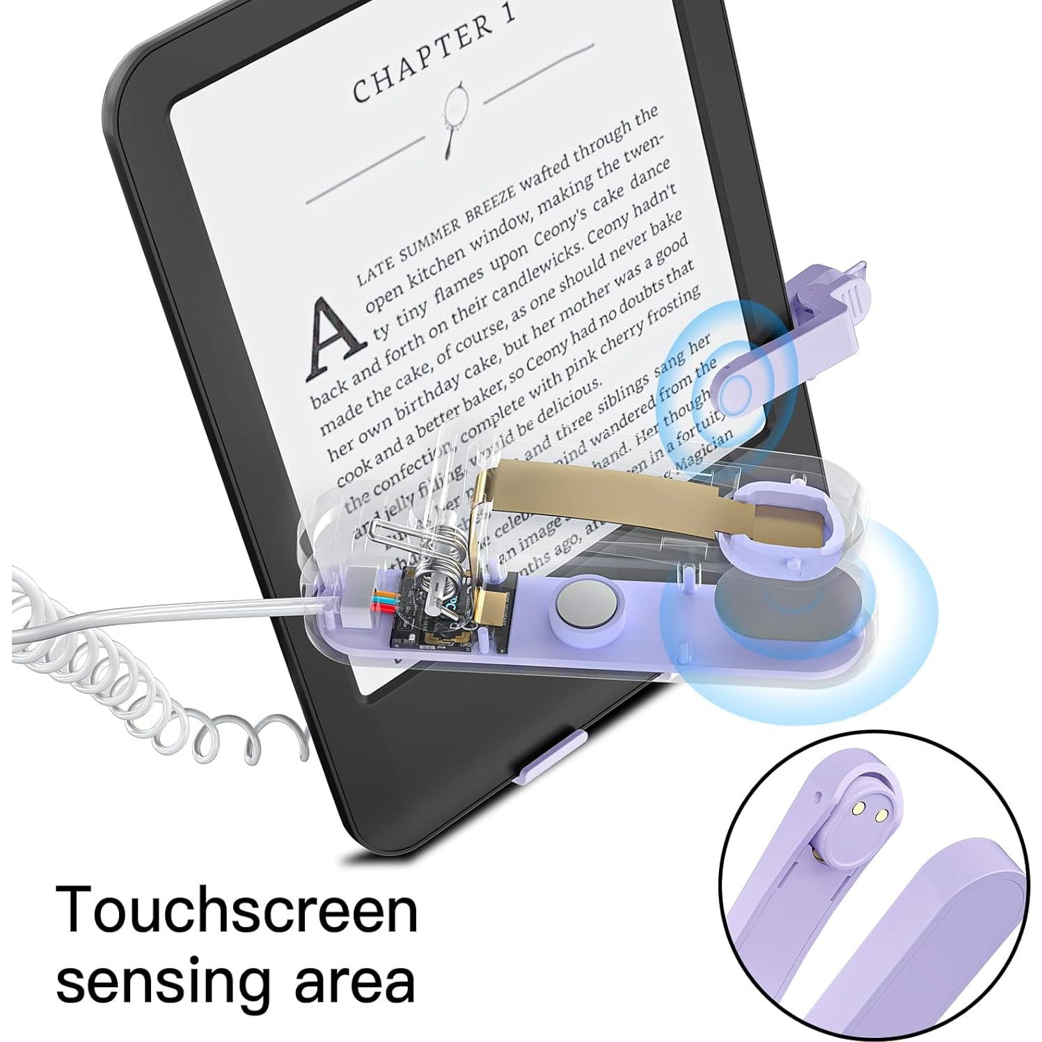 Control Remoto Pasador de Página para Kindle y Soporte Púrpura