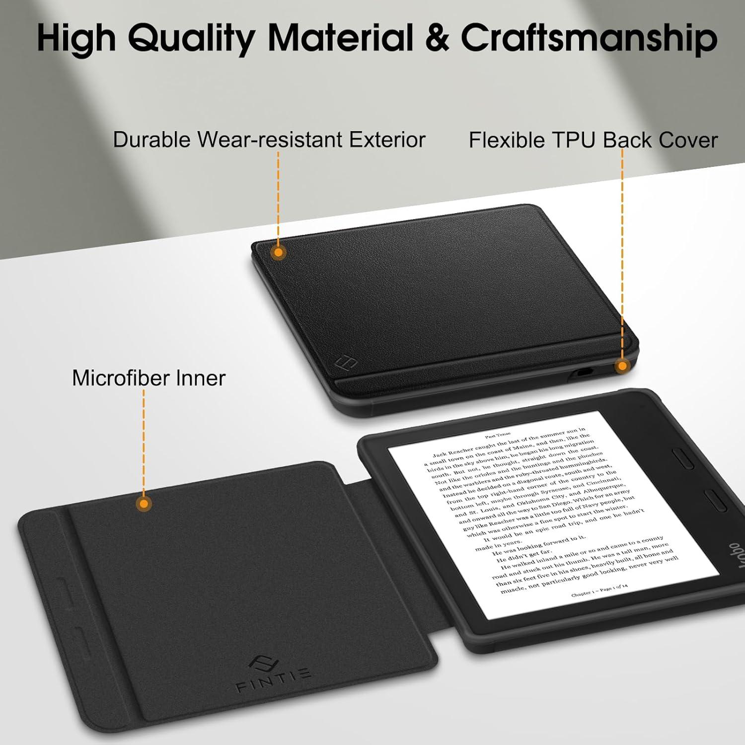 Funda Slim Fintie para eReader Kobo Libra 7" 2024/2021 - TPU Negro
