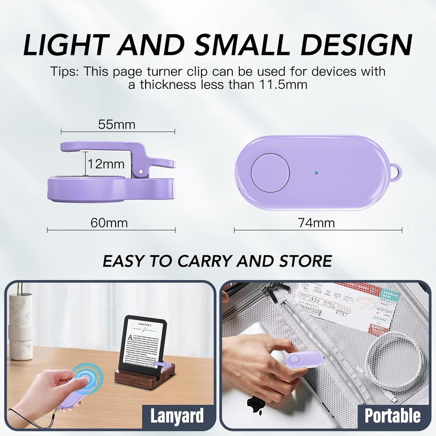 Control Remoto Pasador de Página Kindle y Tablets - K1 Púrpura