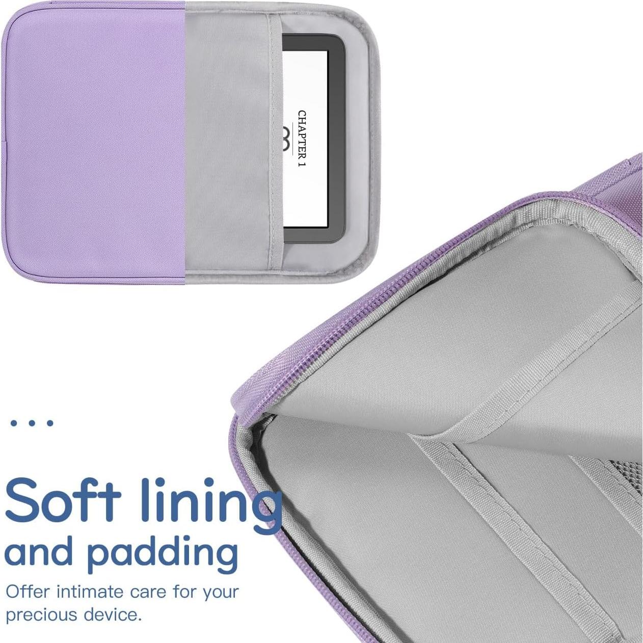 Funda de transporte Vinabilia para Kindle 6-7" Gris Púrpura