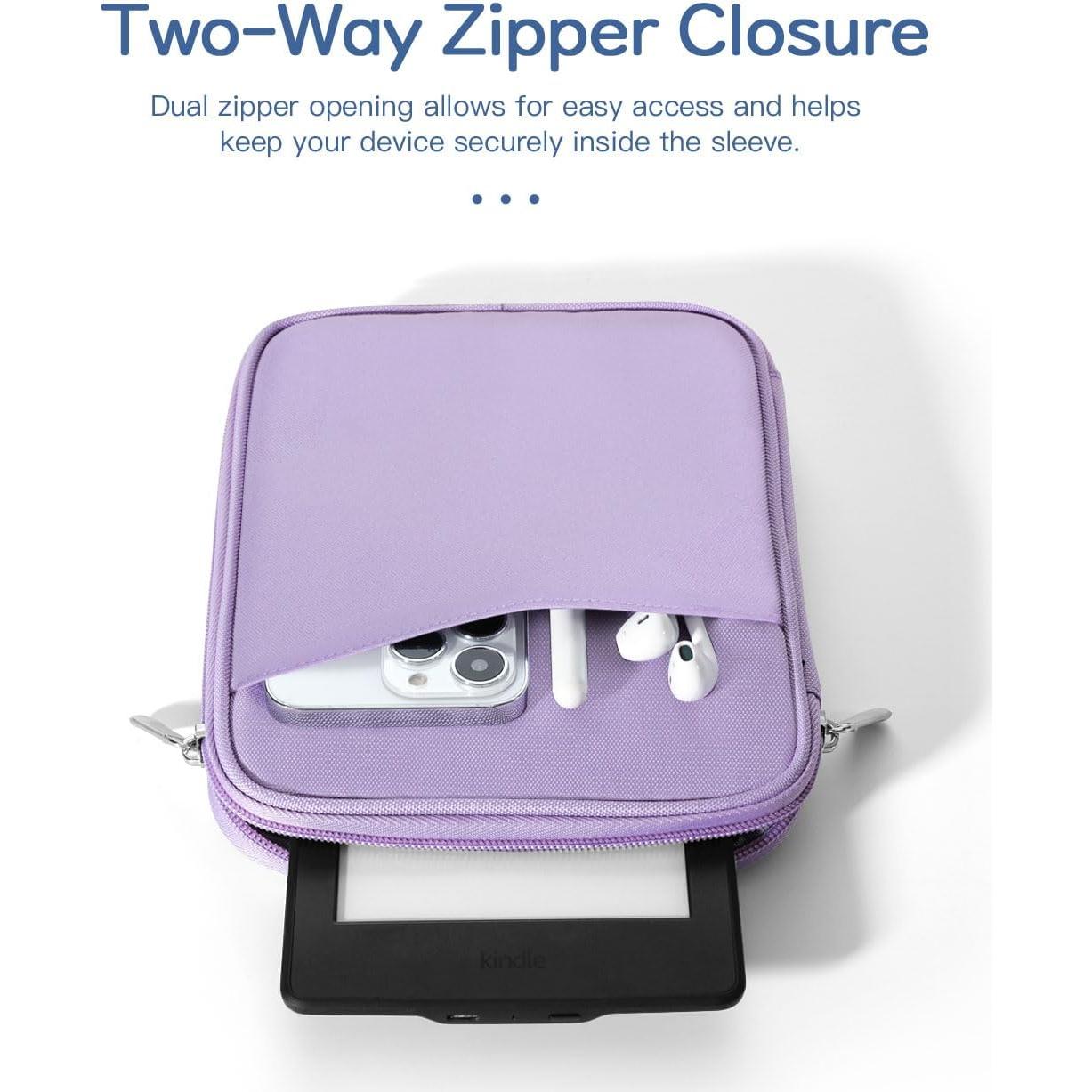 Funda de transporte Vinabilia para Kindle 6-7" Gris Púrpura