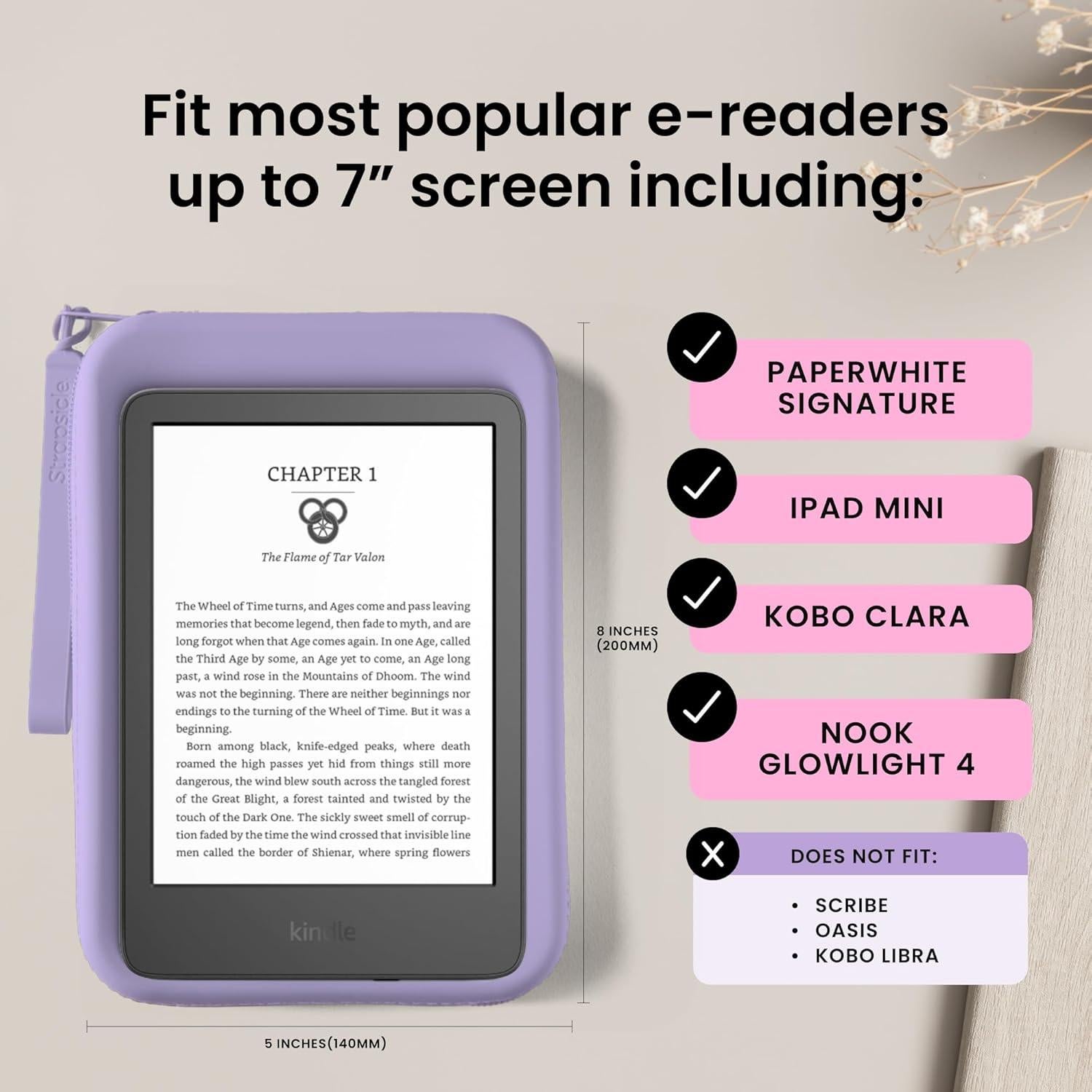 Bolso de Silicona Strapsicle para Kindle y E-Readers Gingham