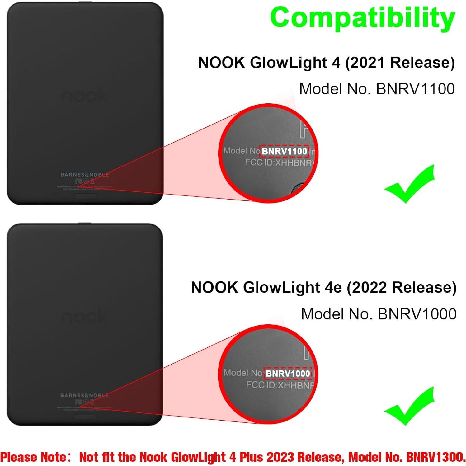 Funda Folio Fintie para eReader Nook GlowLight 4 y 4e - Cuero PU