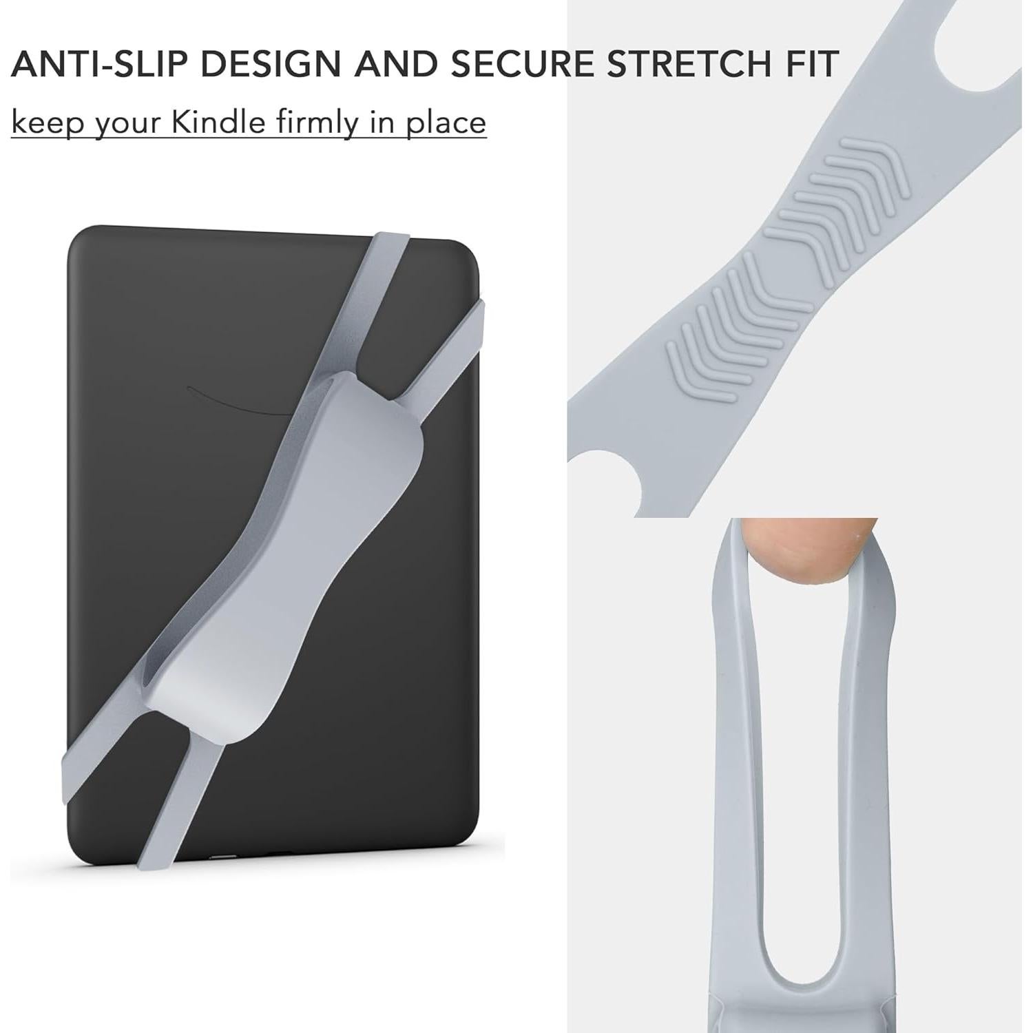 Soporte Ergonómico de Silicona para Kindle y Tabletas - Gris