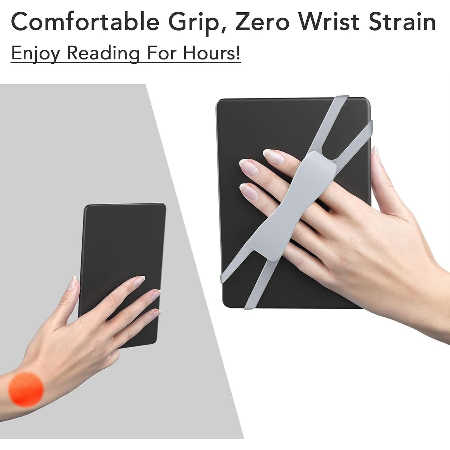 Soporte Ergonómico de Silicona para Kindle y Tabletas - Gris