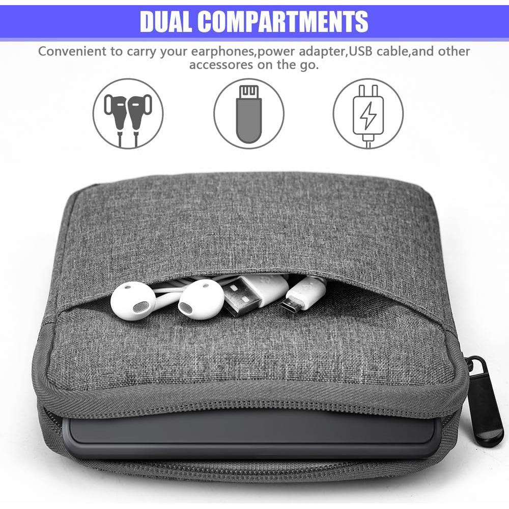 Funda Protectora de Nylon ODOMEIDIC para E-Reader 6-7" Gris