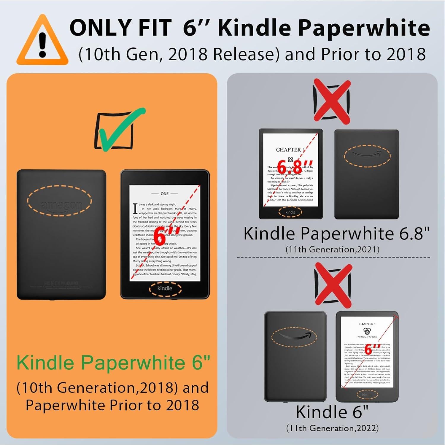 Funda VORI para Kindle Paperwhite 6" Cuero PU con Soporte