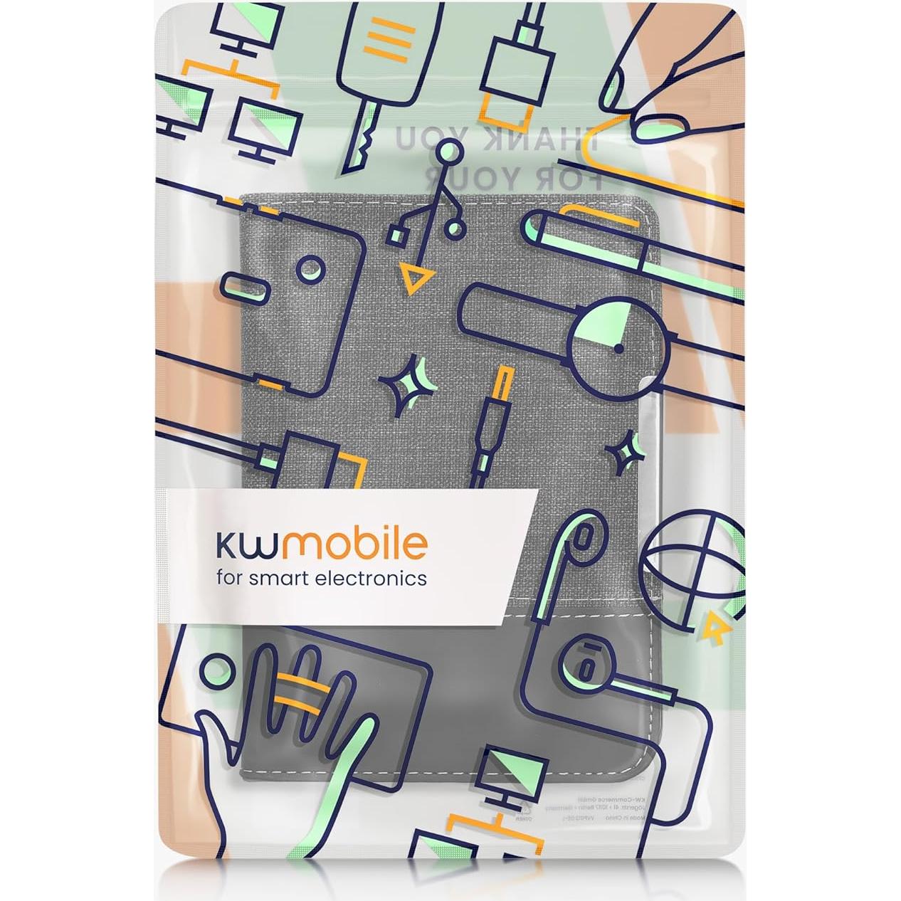 Funda Kobo Clara BW/Color kwmobile de PU Cuero y Lona - Antracita/Negro