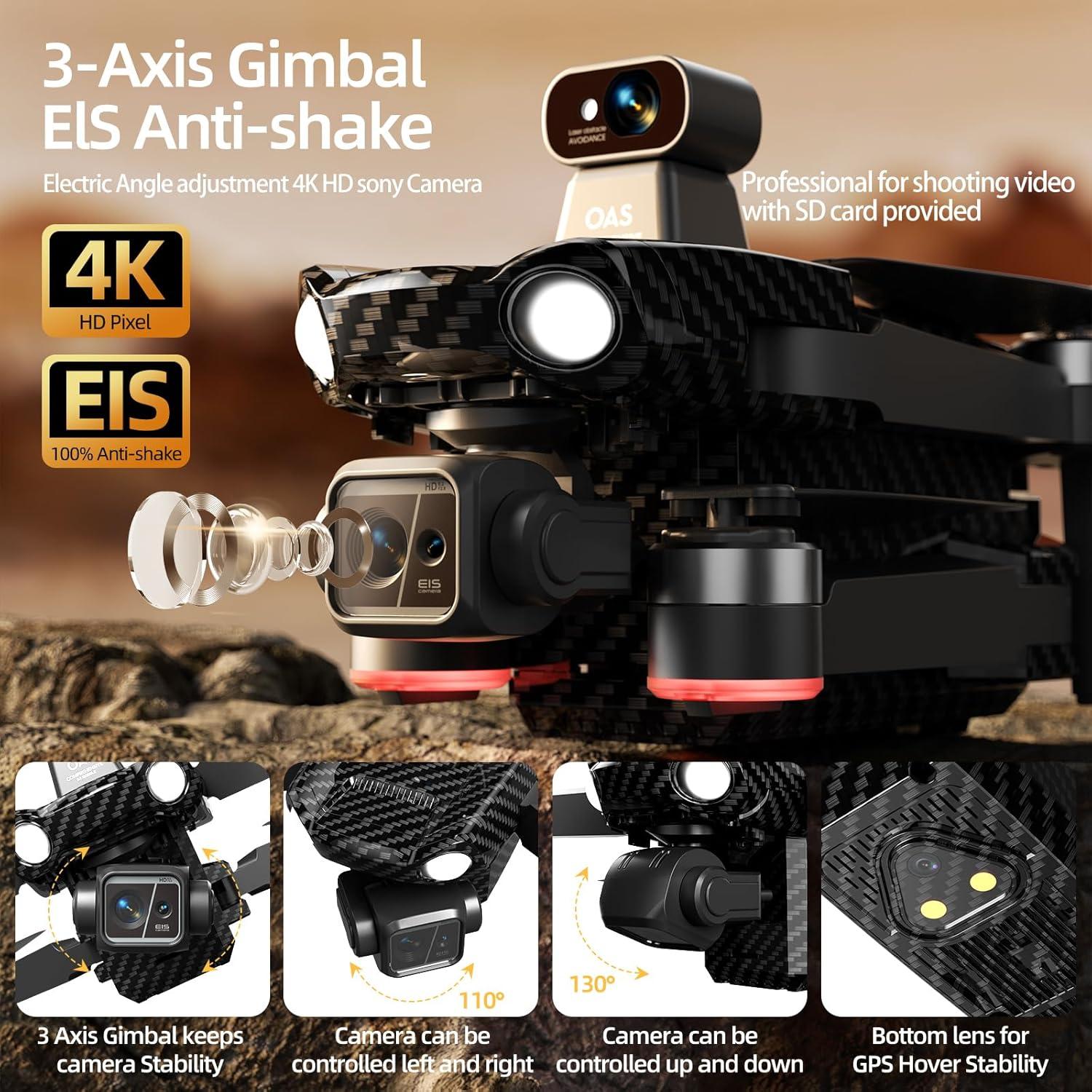 Upgraded Professional Drones with Camera for Adults 4K HD 3 Axis Gimbal EIS, 360° Obstacle Avoidance, Payload Release, Tablet Touch Screen Controller, Up to 5 Miles Range, 84 Minutes Long Battery, Time-lapse, Follow Me, GPS Safe Height Auto Return