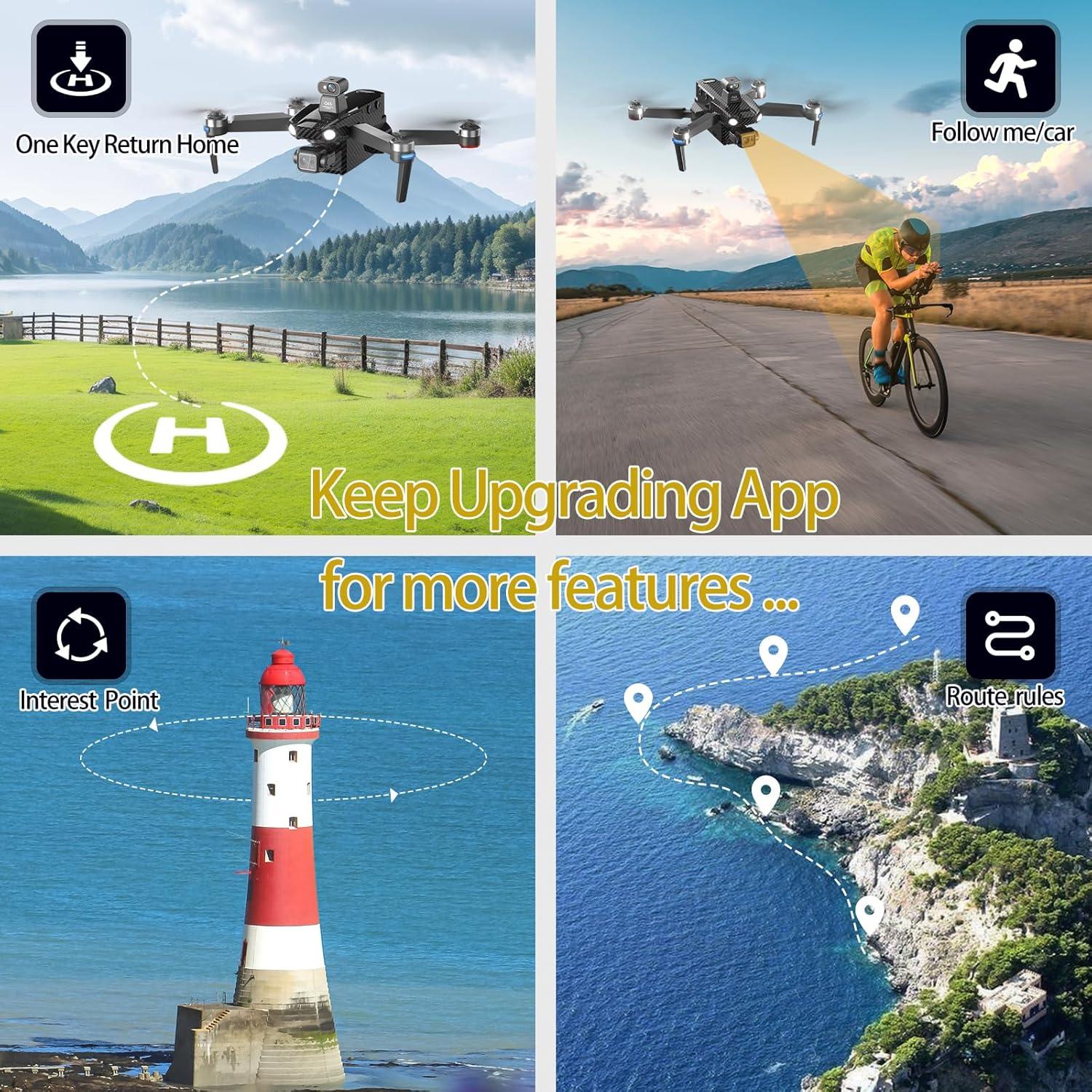 Upgraded Professional Drones with Camera for Adults 4K HD 3 Axis Gimbal EIS, 360° Obstacle Avoidance, Payload Release, Tablet Touch Screen Controller, Up to 5 Miles Range, 84 Minutes Long Battery, Time-lapse, Follow Me, GPS Safe Height Auto Return
