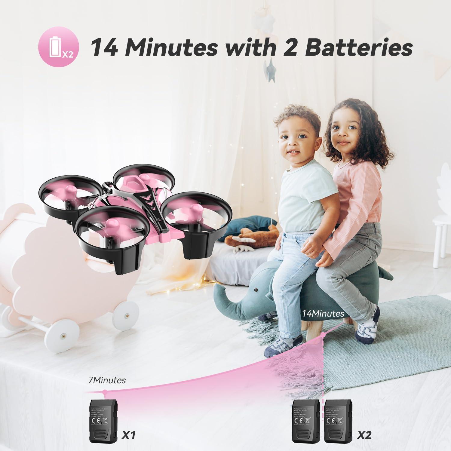Mini Dron Quadcopter SPINORBITOR EC200 Rosa 2 en 1 con LED