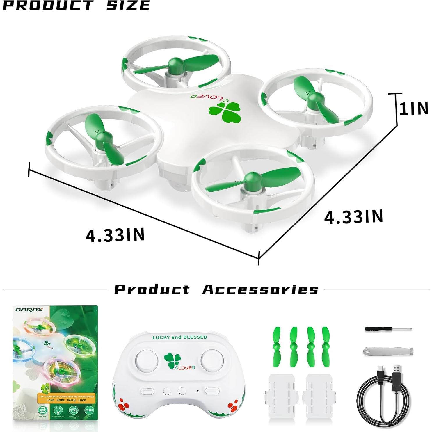 Dron Mini Carox SQN-046 Verde para Niños - Fácil de Volar