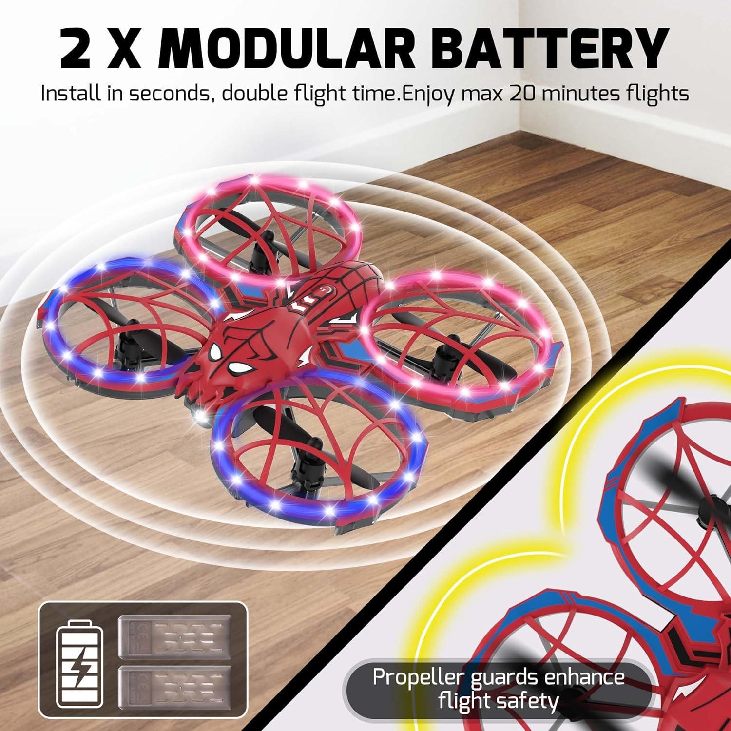 Mini Drone RC Punieayi Araña para Niños con 2 Baterías