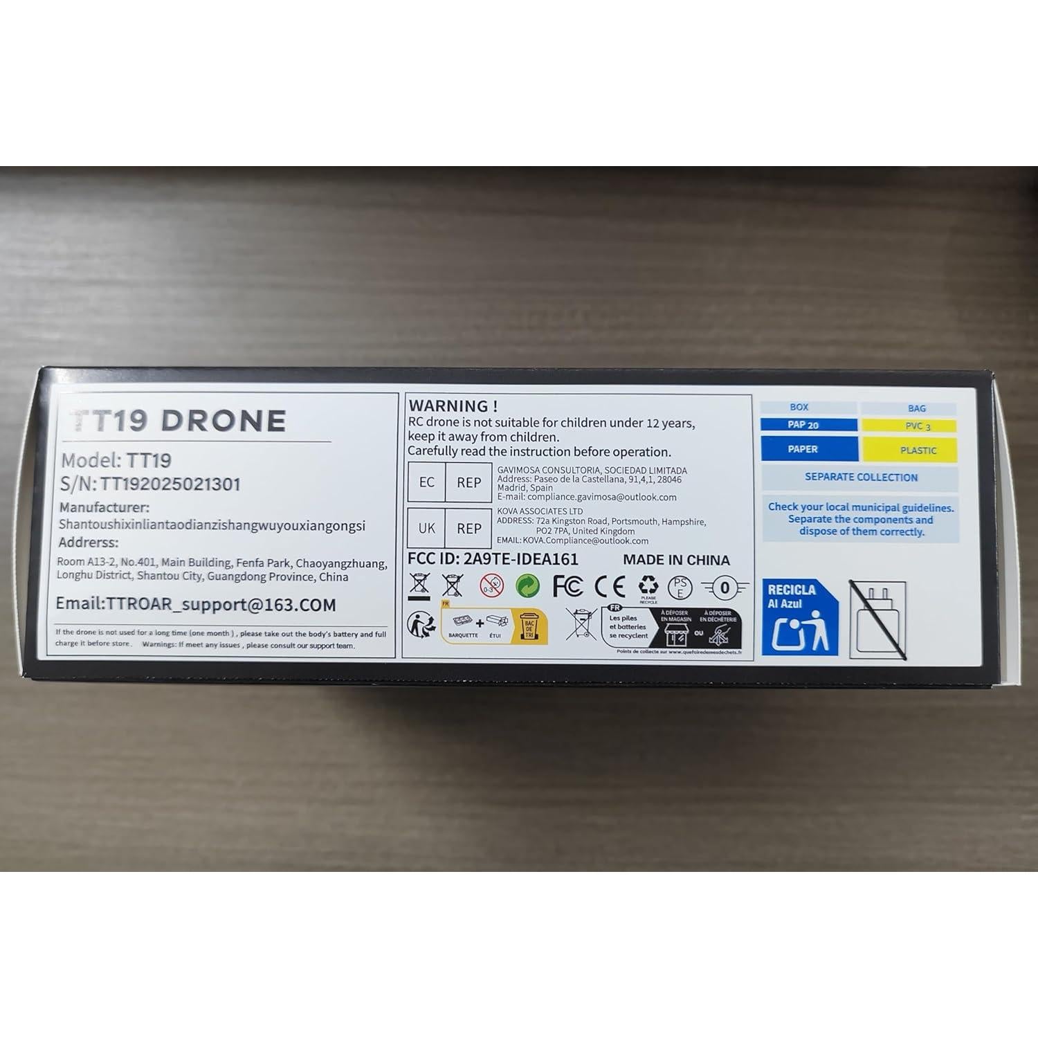 Drone TTROARDS TT19 con cámara 1080P y evitación de obstáculos