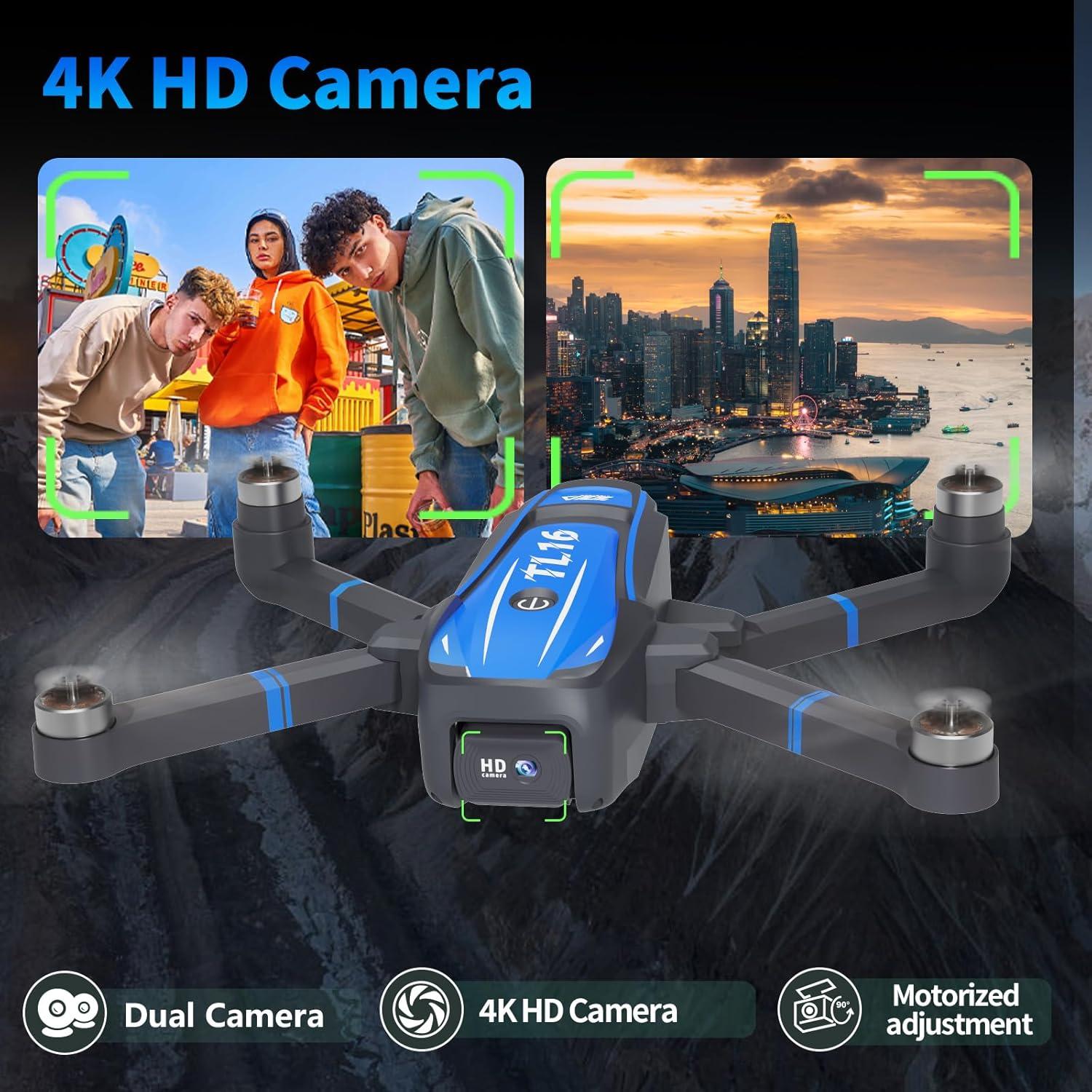 Dron Mini Toladrone TL16 con cámara HD 4K, plegable, 0.68 kg