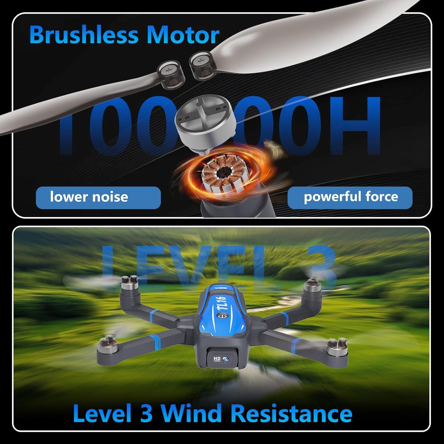 Dron Mini Toladrone TL16 con cámara HD 4K, plegable, 0.68 kg