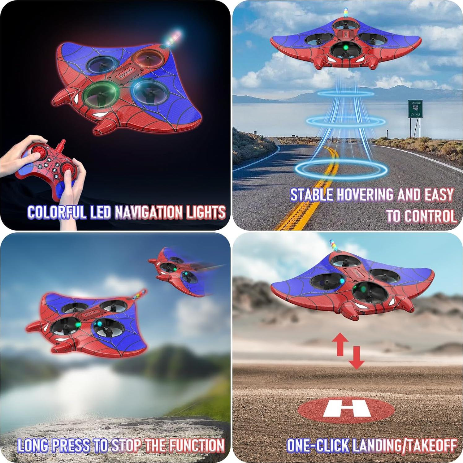 Avión RC de Espuma IOEDHW 2.4GHz con Luz LED 4 Canales