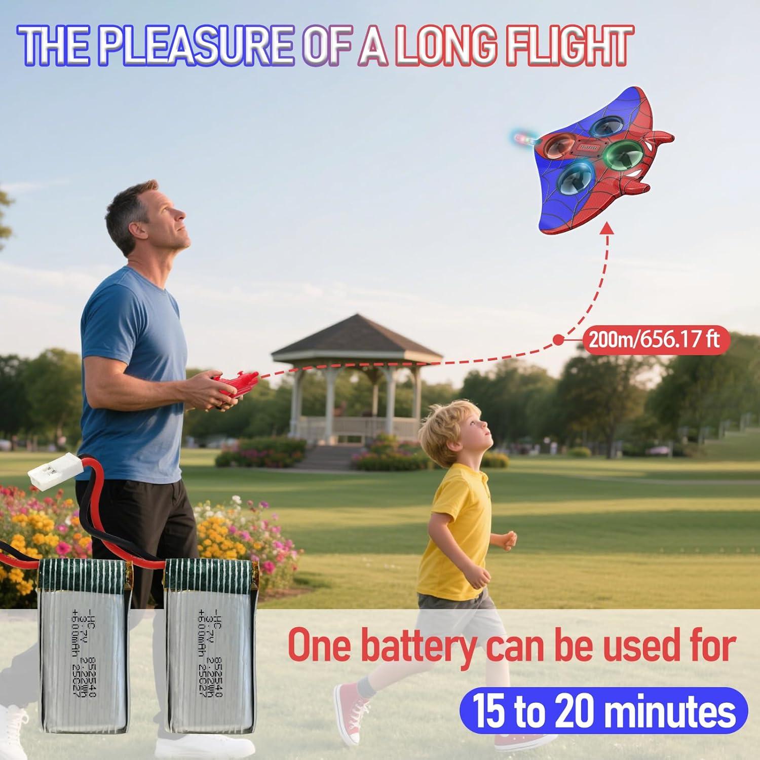 Avión RC de Espuma IOEDHW 2.4GHz con Luz LED 4 Canales