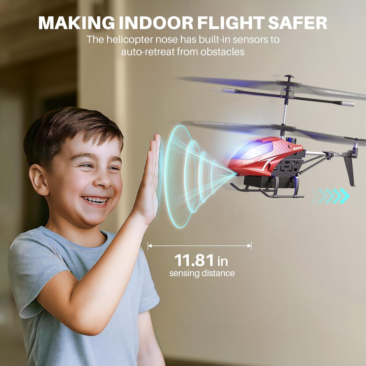 Helicóptero RC SYMA S107H-E Rojo, 40 Min de Vuelo, LED