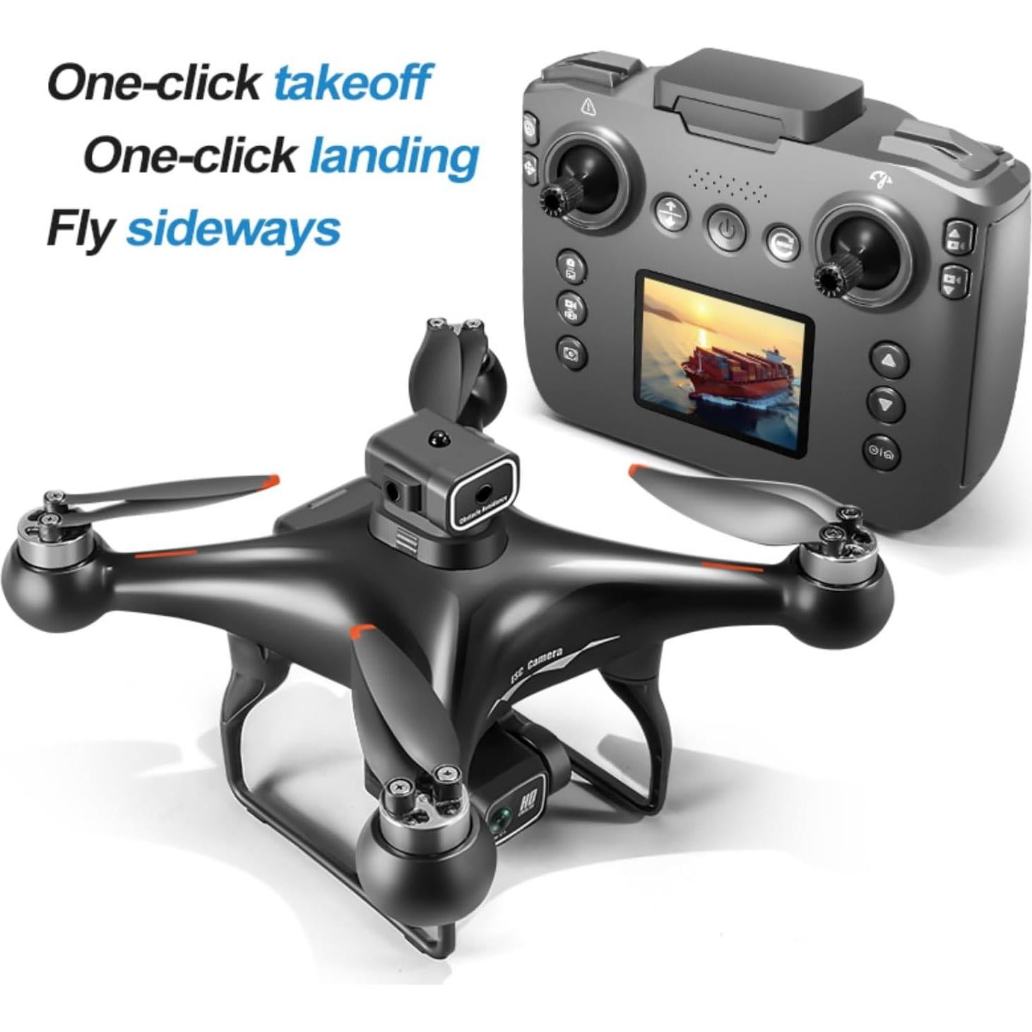 Dron Cuadricóptero EcuFlyAi-S116 con Pantalla y Doble Cámara 1080P