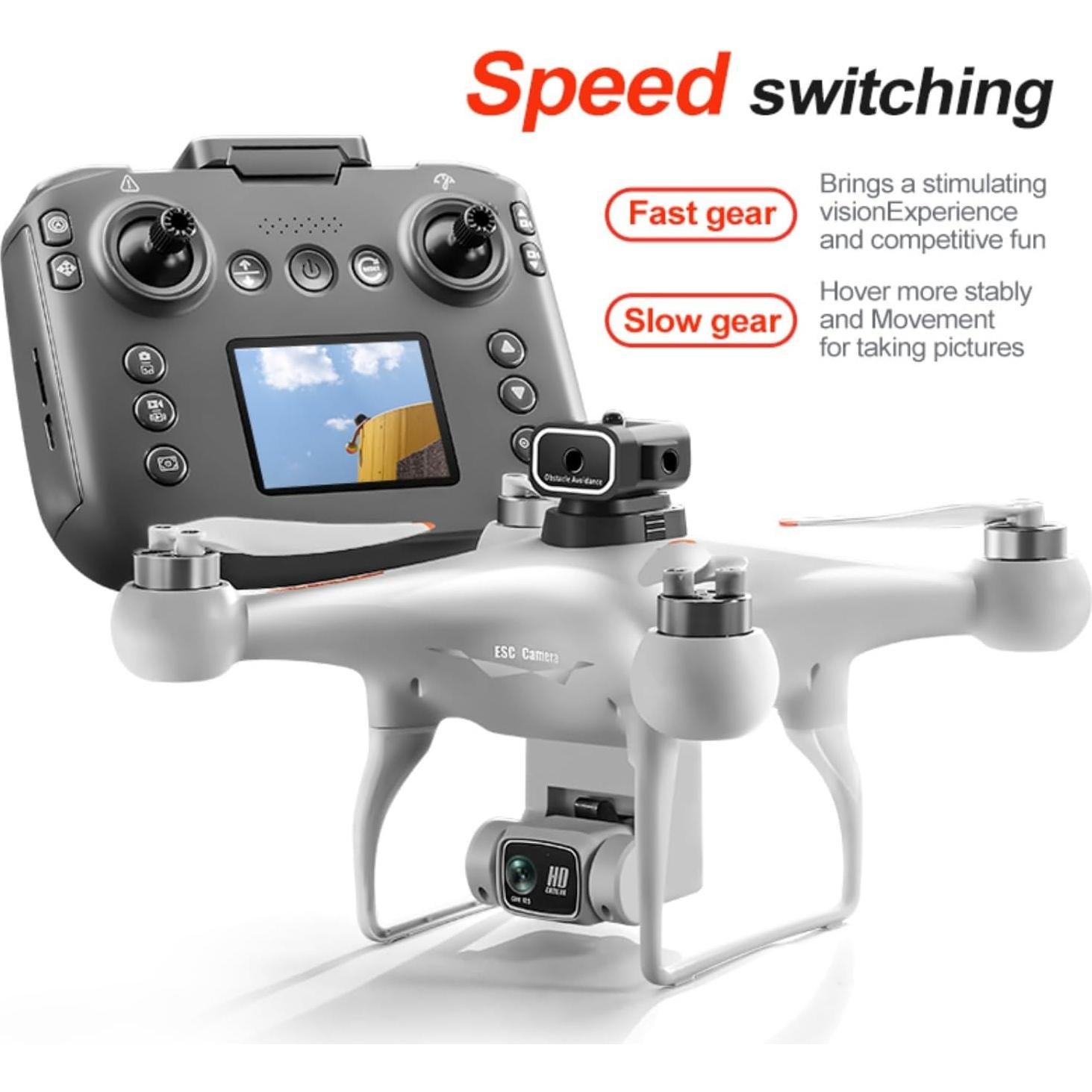 Dron Cuadricóptero EcuFlyAi-S116 con Pantalla y Doble Cámara 1080P