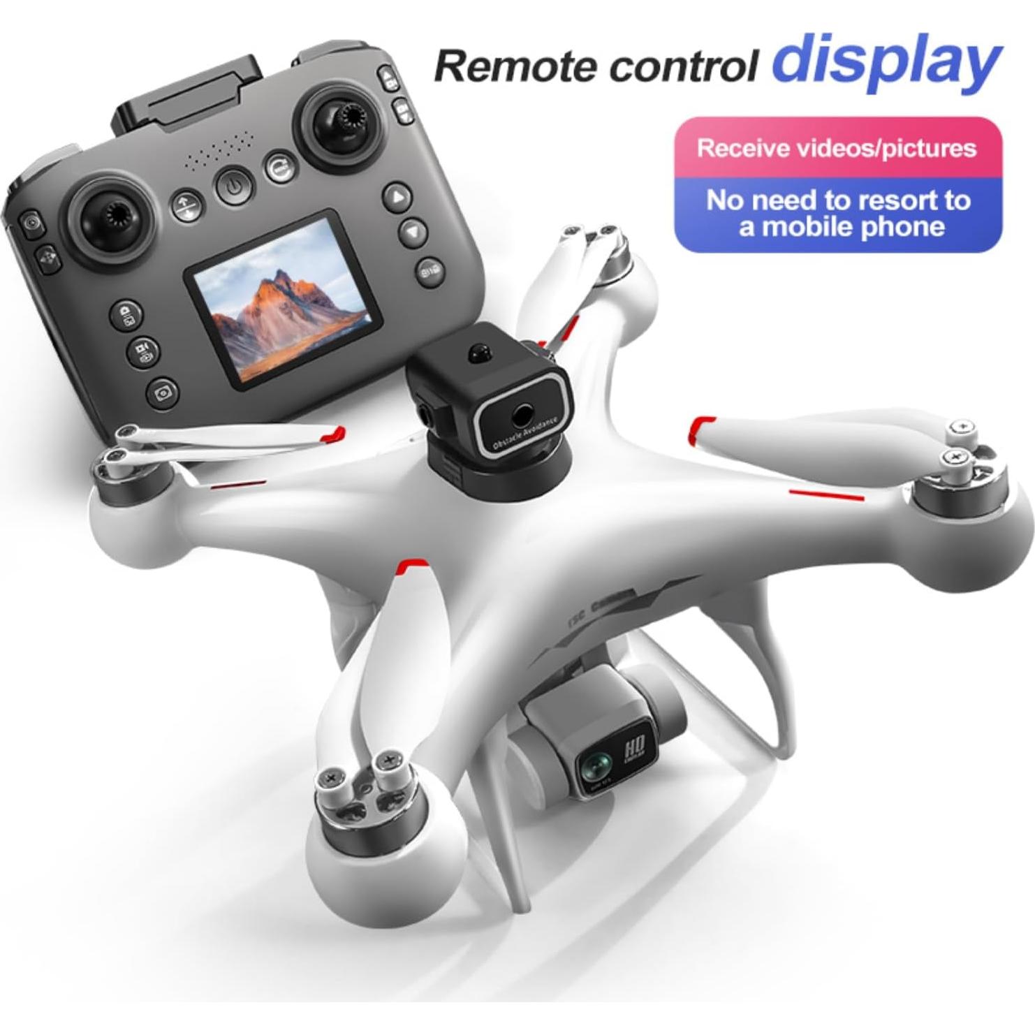 Dron Cuadricóptero EcuFlyAi-S116 con Pantalla y Doble Cámara 1080P