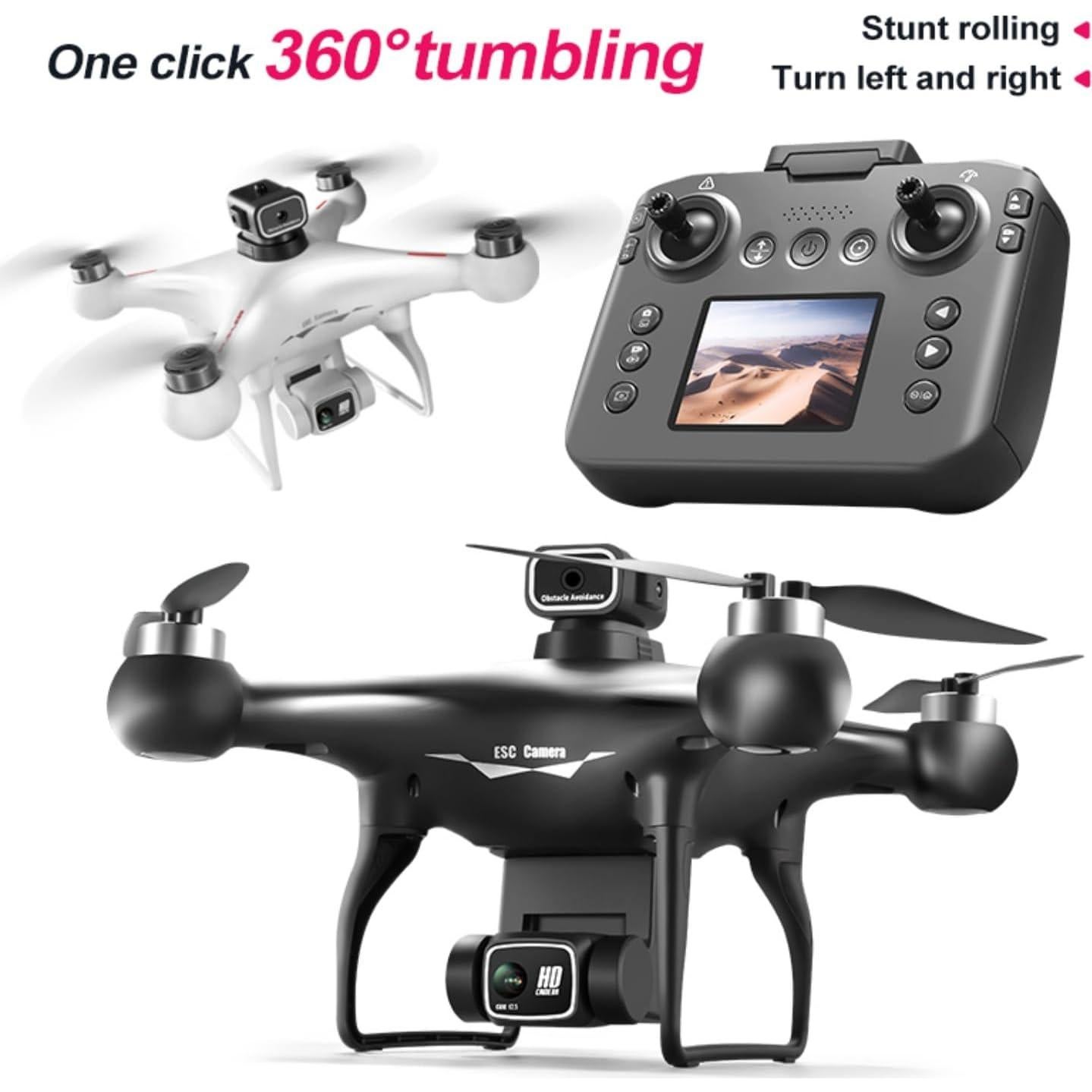 Dron Cuadricóptero EcuFlyAi-S116 con Pantalla y Doble Cámara 1080P